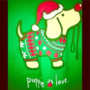 NEW PUPPIES LOVE CHRISTMAS LS T SHIRT